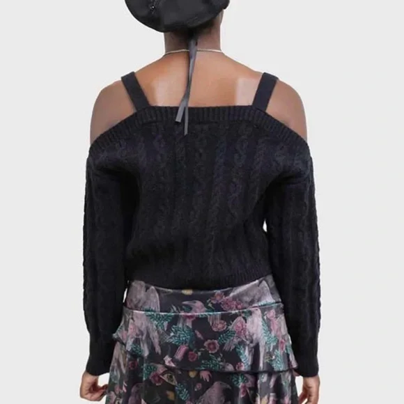 NWT Killstar CORAX Rara Mini Skirt — XL Raven Print Velvet Tiered Goth Skirt - Picture 4 of 6